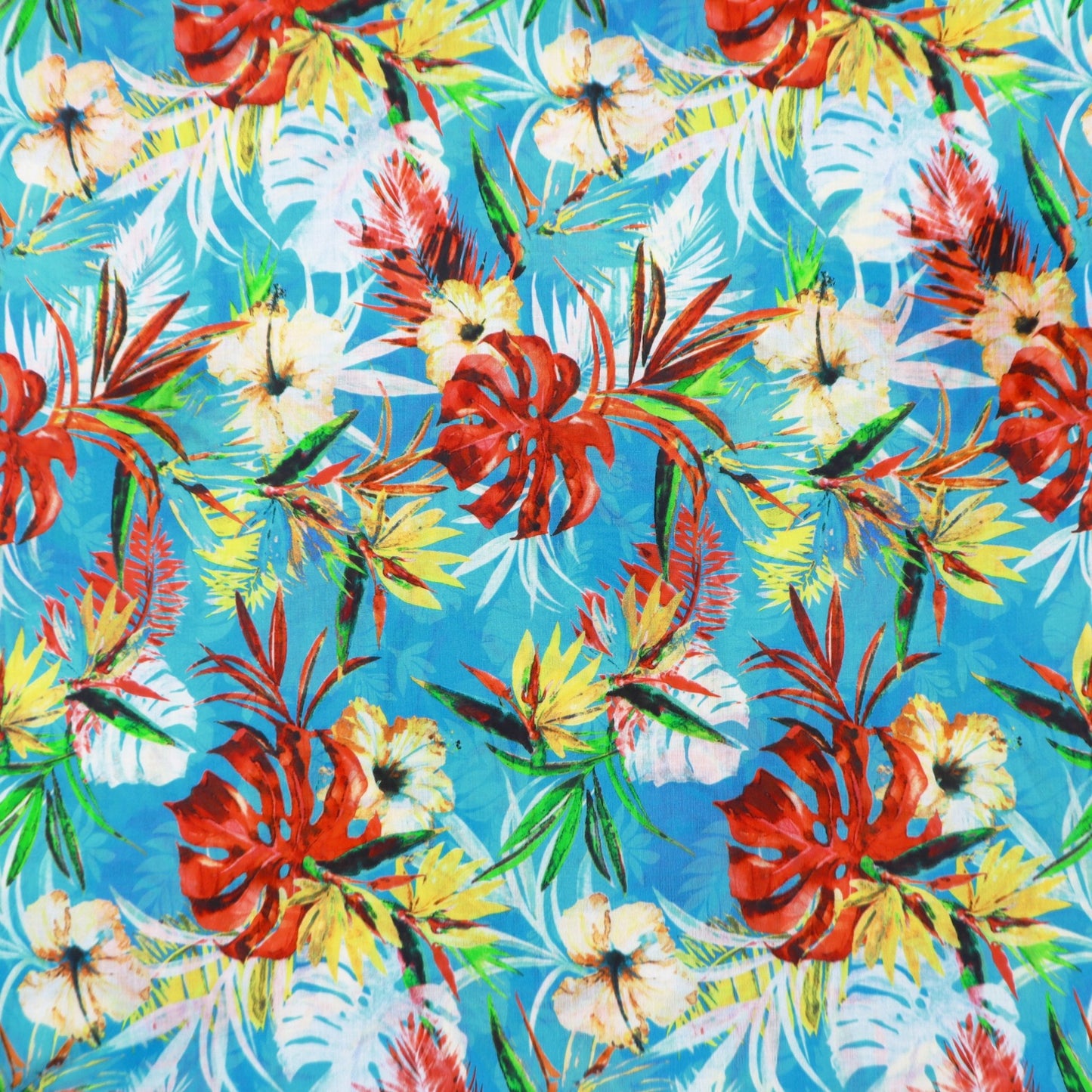 Tropical Bloom Poplin Fabric - Kapaas