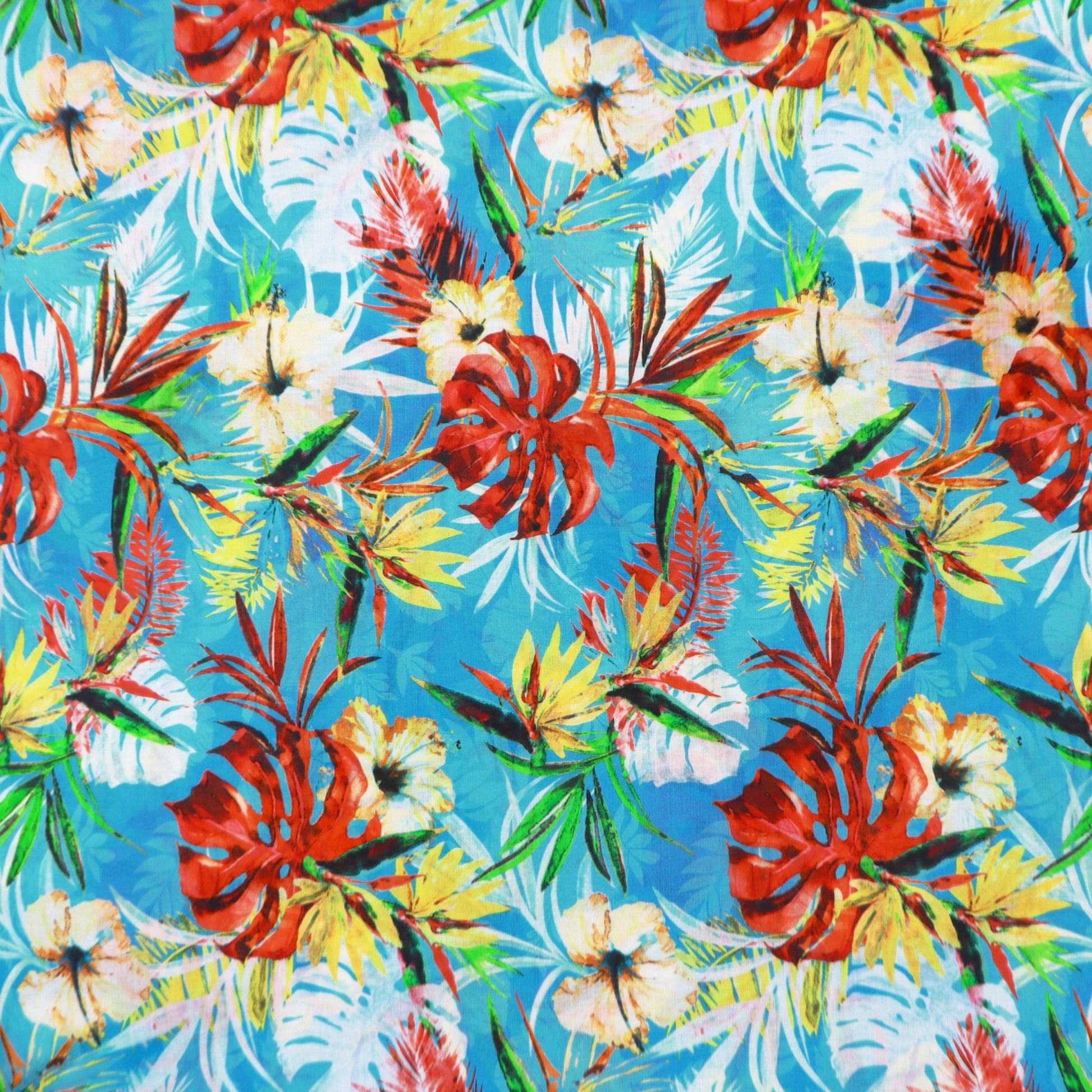 Tropical Bloom Poplin Fabric - Kapaas
