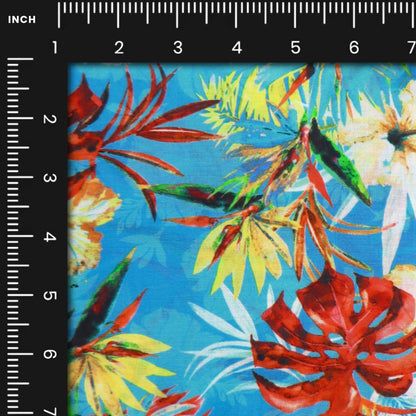 Tropical Bloom Poplin Fabric - Kapaas