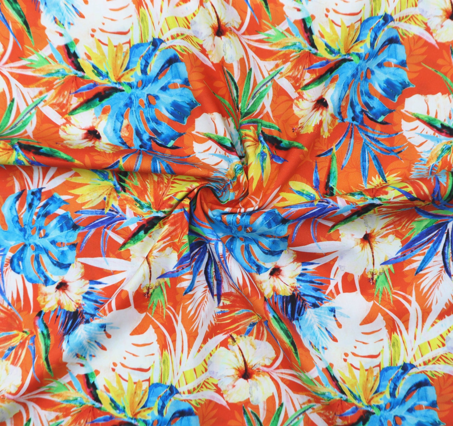 Tropical Bloom Poplin Fabric - Kapaas