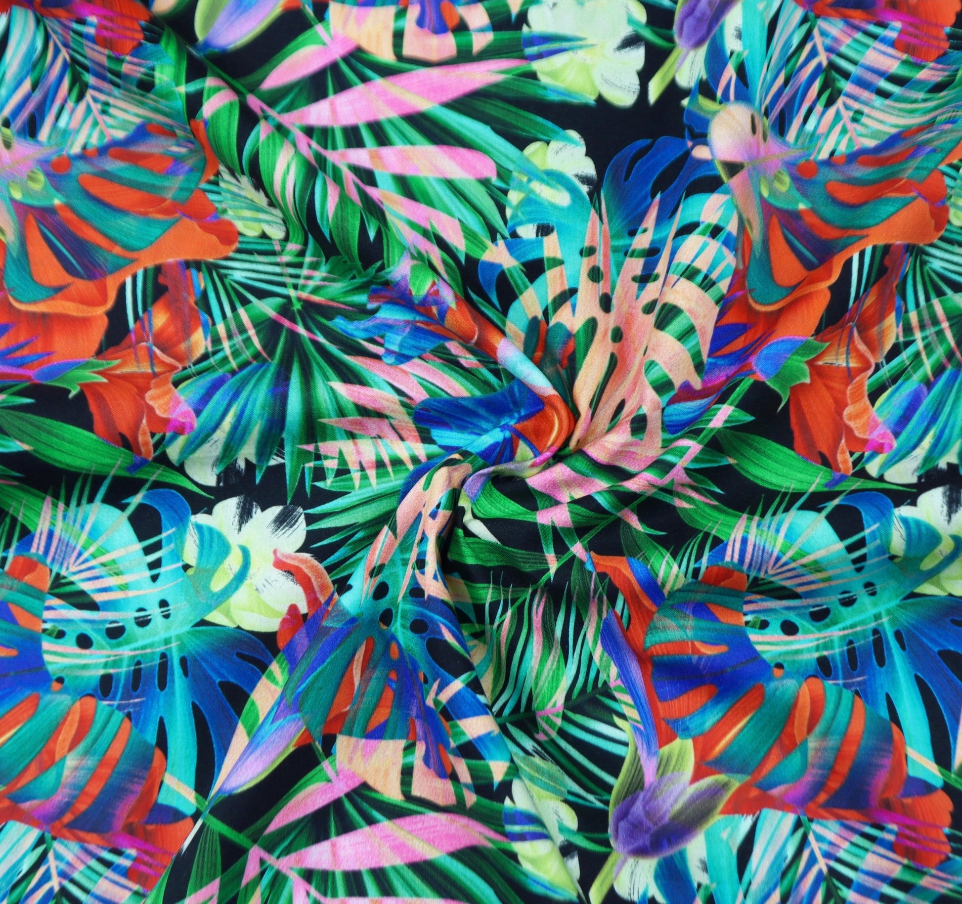 Tropical Prism Garden Poplin Fabric - Kapaas