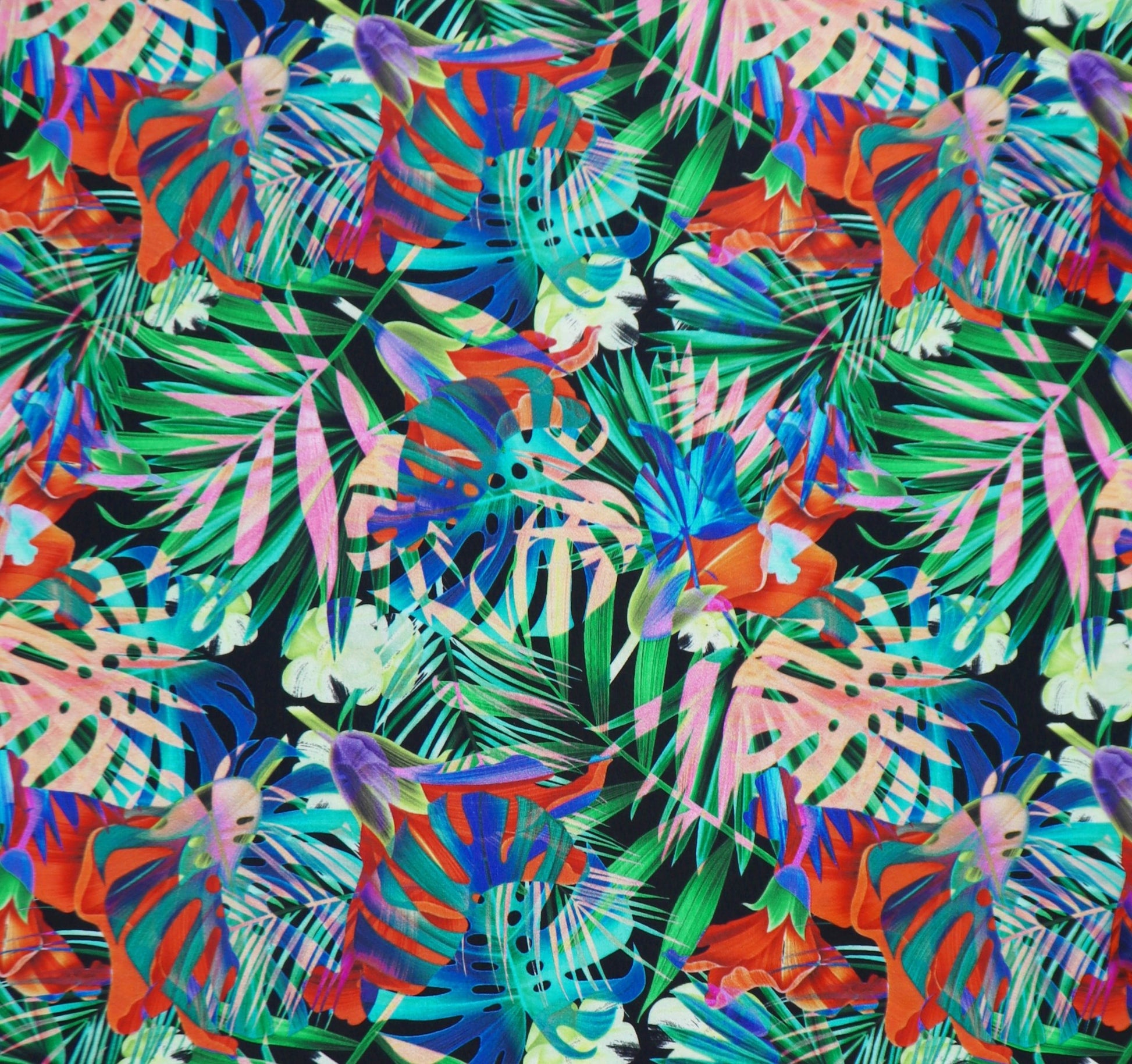 Tropical Prism Garden Poplin Fabric - Kapaas