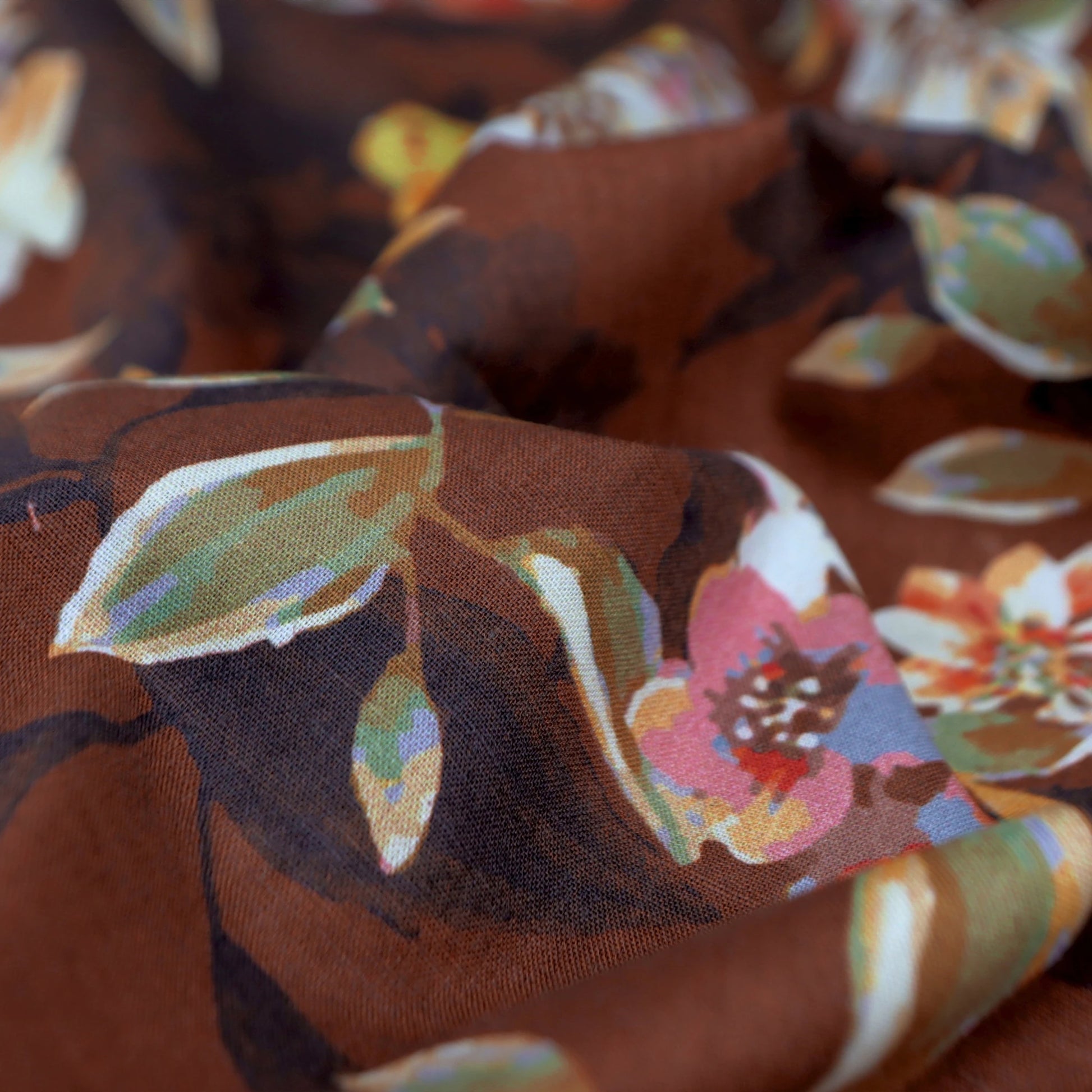 Vintage Blossom Print Cotton Fabric - Kapaas