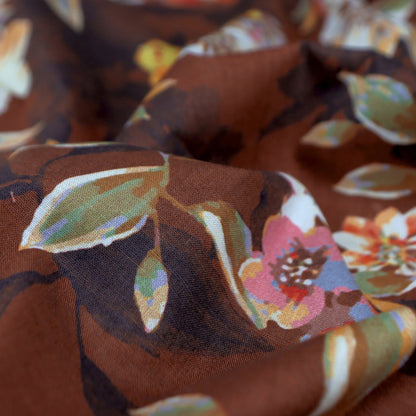 Vintage Blossom Print Cotton Fabric - Kapaas