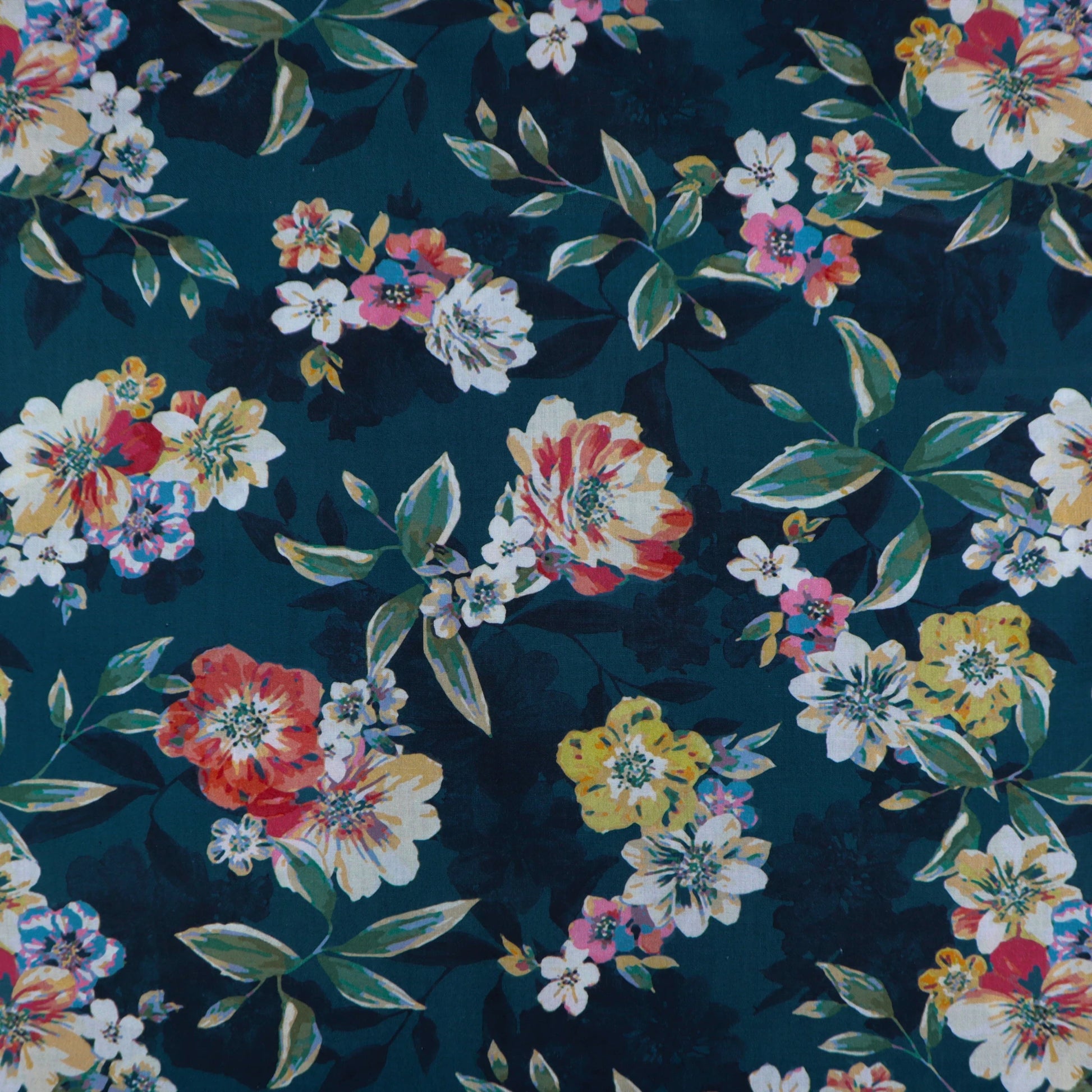 Vintage Blossom Print Cotton Fabric - Kapaas