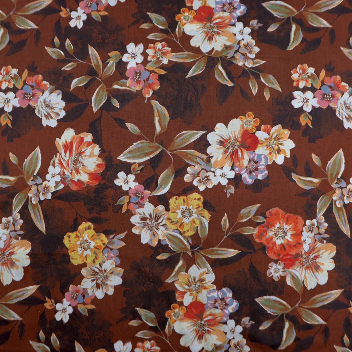 Vintage Blossom Print Cotton Fabric - Kapaas