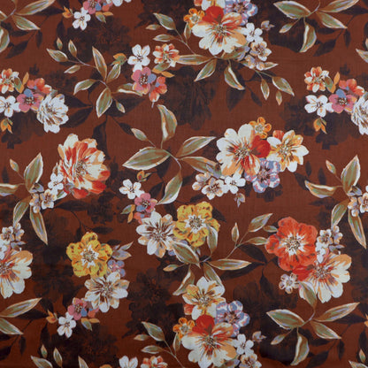 Vintage Blossom Print Cotton Fabric - Kapaas