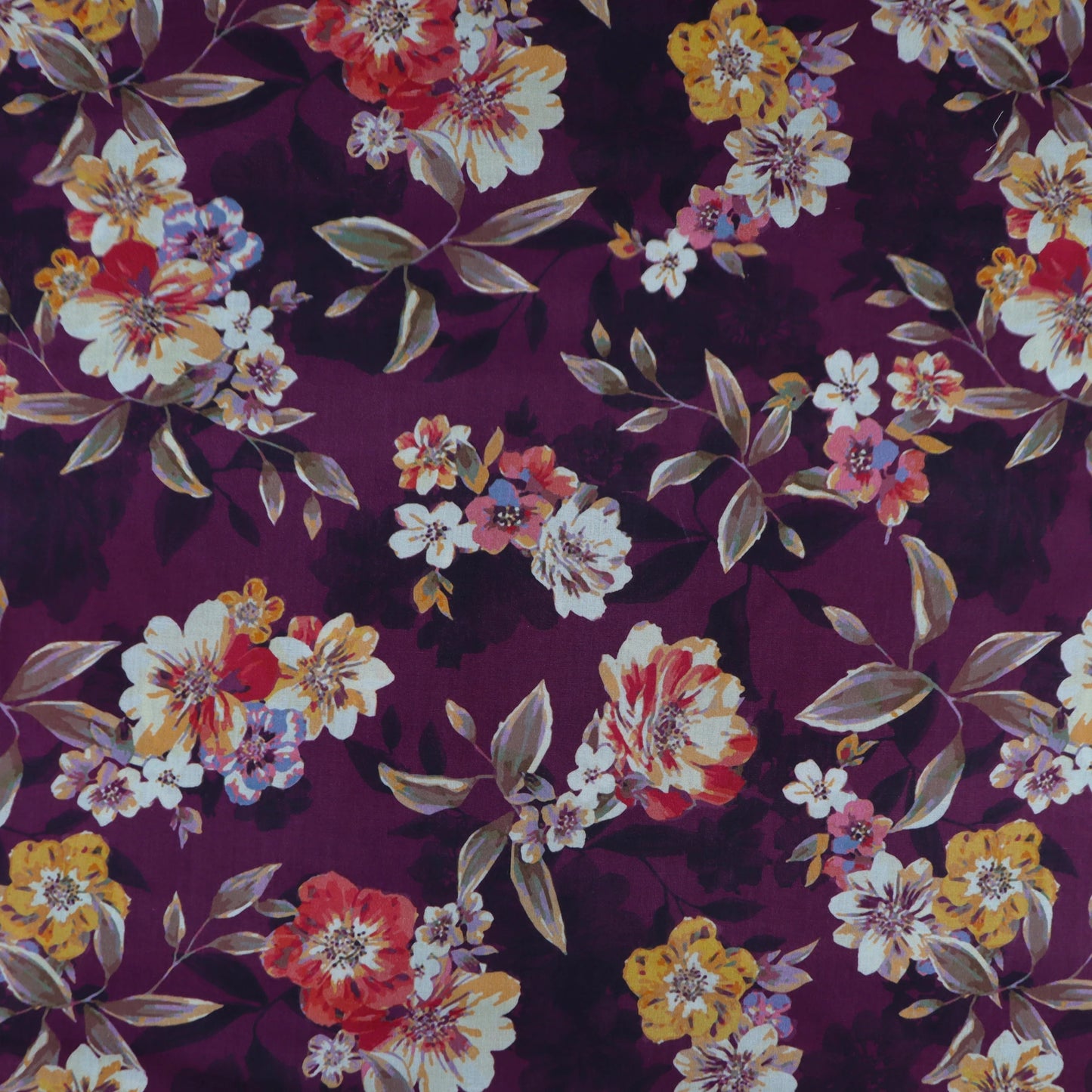 Vintage Blossom Print Cotton Fabric - Kapaas