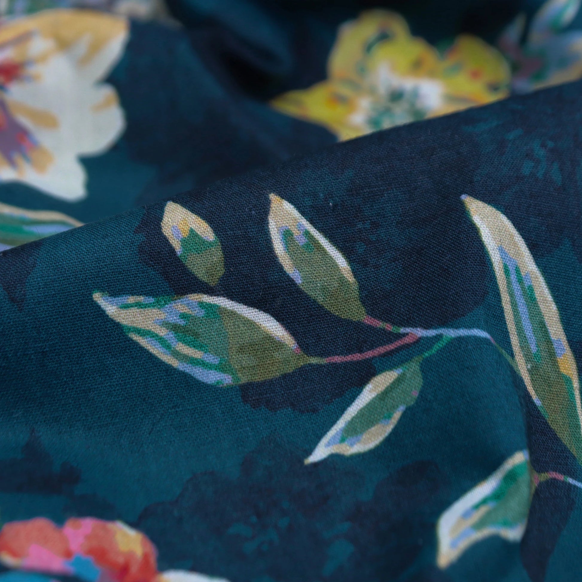 Vintage Blossom Print Cotton Fabric - Kapaas