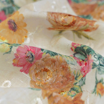 Vintage Garden Print Cotton Fabric - Kapaas
