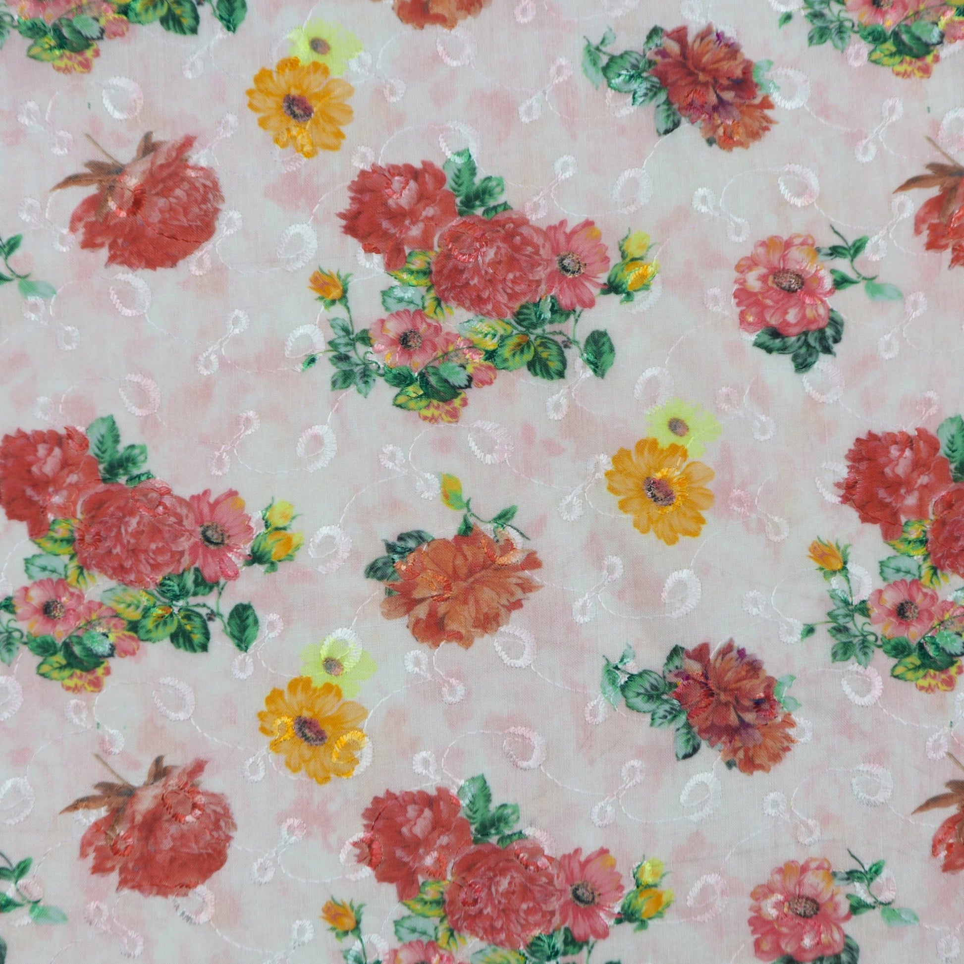 Vintage Garden Print Cotton Fabric - Kapaas