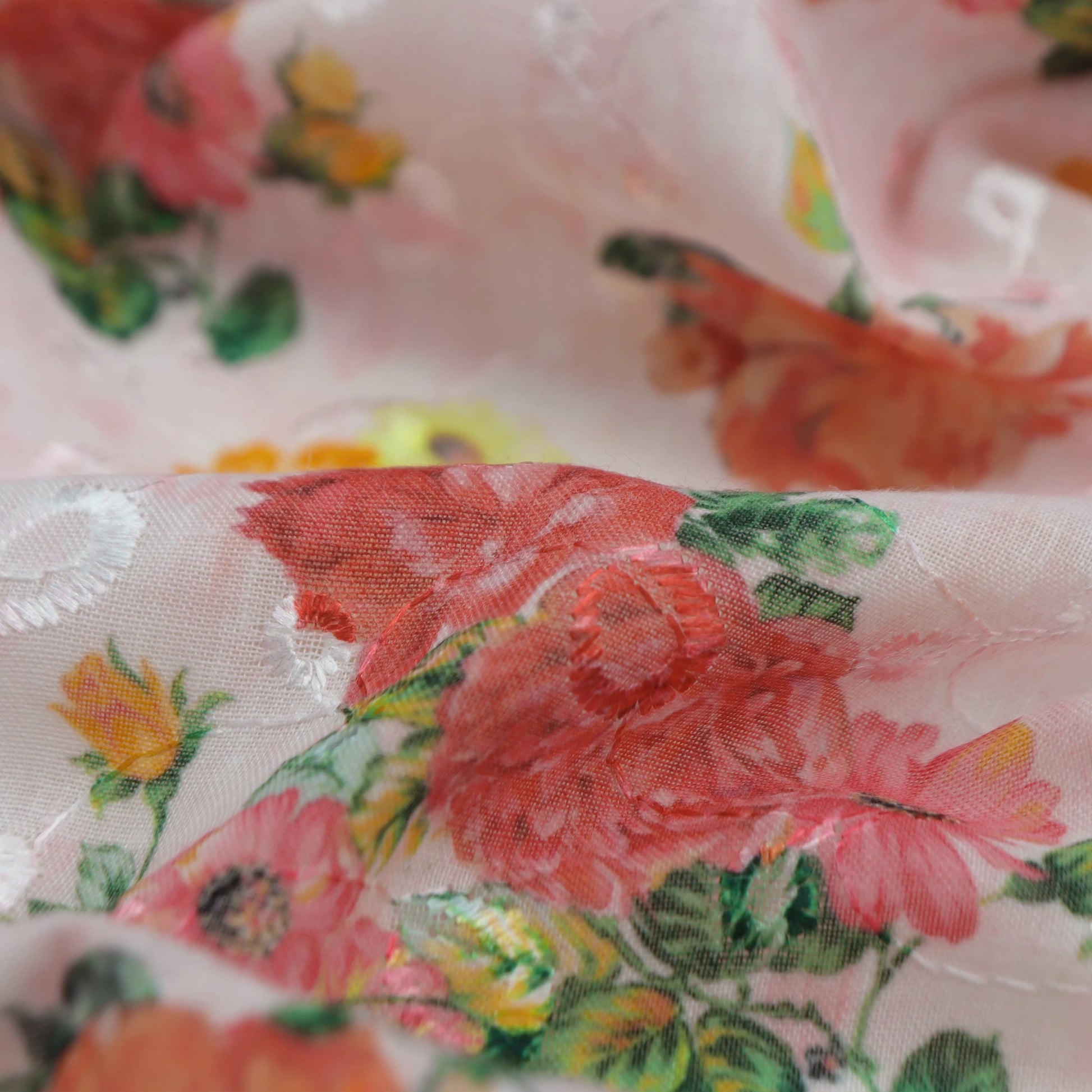 Vintage Garden Print Cotton Fabric - Kapaas