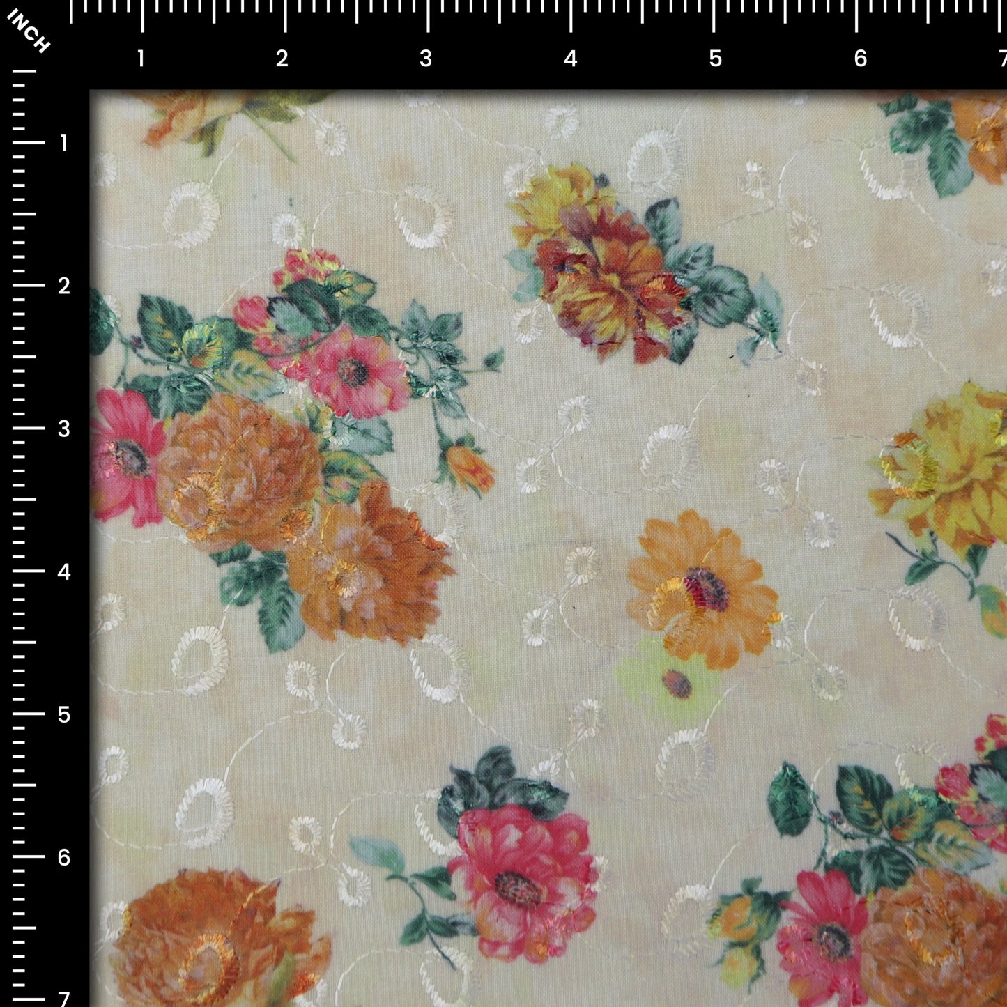 Vintage Garden Print Cotton Fabric - Kapaas