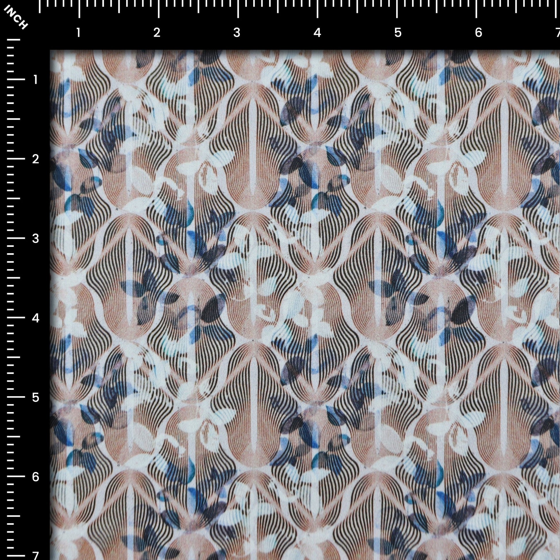 Wave Bloom Abstract Satin Fabric - Kapaas