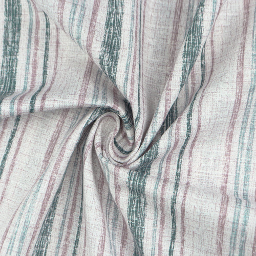 Woven Stripe Printed Slub Fabric
